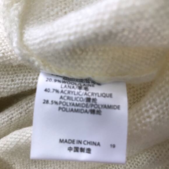 Brandy Melville womens OS v neck long sleeve mohair wool blend white sweater NWT - Picture 5 of 10